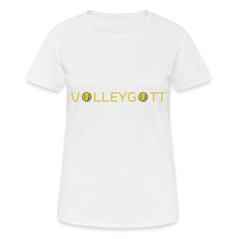 Volleygott Ball gelb - Frauen T-Shirt atmungsaktiv - Weiß - Vorne - AI Model Female 172 dark (172cm)