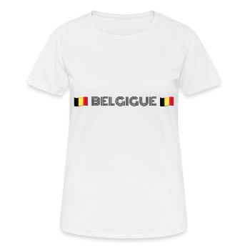 BELGIEN - Frauen T-Shirt atmungsaktiv - Weiß - Vorne - AI Model Female 172 dark (172cm)