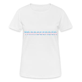 TRANSGENDER | Flag | LGBT - Women's Breathable T-Shirt - white - Front - AI Model Female 172 dark (172cm)