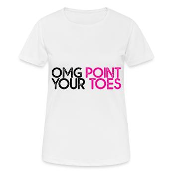 Omg Point Your Toes 7 - Frauen T-Shirt atmungsaktiv - Weiß - Vorne - AI Model Female 172 dark (172cm)