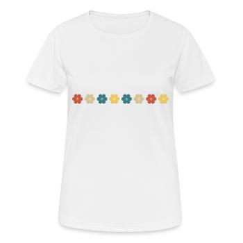 Vintage Retro Gänseblümchen - Frauen T-Shirt atmungsaktiv - Weiß - Vorne - AI Model Female 172 dark (172cm)