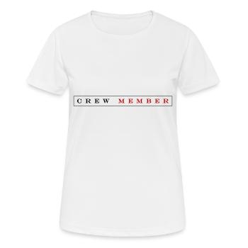 Crew Mitglied - Frauen T-Shirt atmungsaktiv - Weiß - Vorne - AI Model Female 172 dark (172cm)