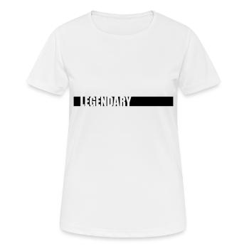 Text Logo Legendary - Women's Breathable T-Shirt - white - Front - AI Model Female 172 dark (172cm)