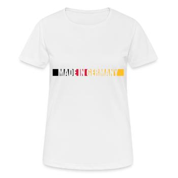 Made in Germany - Frauen T-Shirt atmungsaktiv - Weiß - Vorne - AI Model Female 172 dark (172cm)