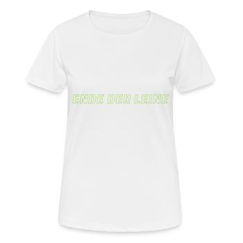 Ende der Leine - Frauen T-Shirt atmungsaktiv - Weiß - Vorne - AI Model Female 172 dark (172cm)