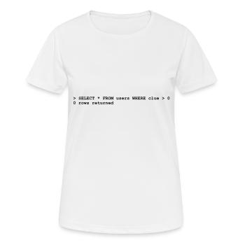 Coder No Clue (1c, NEU) - T-shirt respirant Femme - blanc - Devant - AI Model Female 172 dark (172cm)