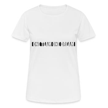 Slogan Une équipe - T-shirt respirant Femme - blanc - Devant - AI Model Female 172 dark (172cm)