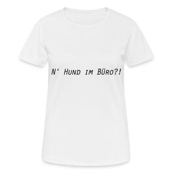 Dog in the office - Women's Breathable T-Shirt - white - Front - AI Model Female 172 dark (172cm)