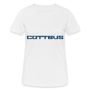 Cottbus - Brandenburg - Deutschland - Slogan - Frauen T-Shirt atmungsaktiv - Weiß - Vorne - AI Model Female 172 dark (172cm)