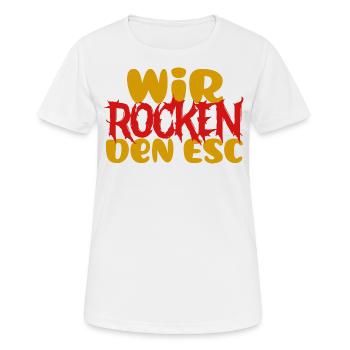 Wir rocken den ESC - Frauen T-Shirt atmungsaktiv - Weiß - Vorne - AI Model Female 172 dark (172cm)