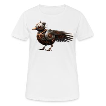 Steampunk Vogel - Frauen T-Shirt atmungsaktiv - Weiß - Vorne - AI Model Female 172 dark (172cm)