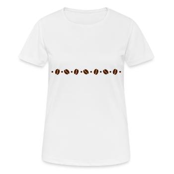 Kaffeebohnen - Frauen T-Shirt atmungsaktiv - Weiß - Vorne - AI Model Female 172 dark (172cm)