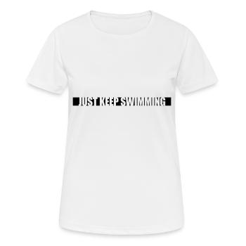 Continuez simplement à nager - T-shirt respirant Femme - blanc - Devant - AI Model Female 172 dark (172cm)