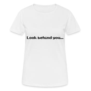 Look behind you - Frauen T-Shirt atmungsaktiv - Weiß - Vorne - AI Model Female 172 dark (172cm)