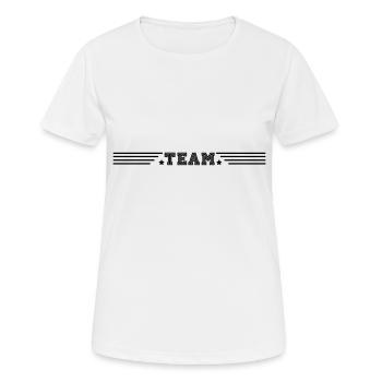 TEAM - Frauen T-Shirt atmungsaktiv - Weiß - Vorne - AI Model Female 172 dark (172cm)