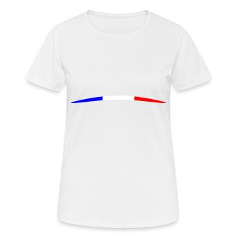 Frankreich - Geschwungenes Design - Neu - Frauen T-Shirt atmungsaktiv - Weiß - Vorne - AI Model Female 172 dark (172cm)