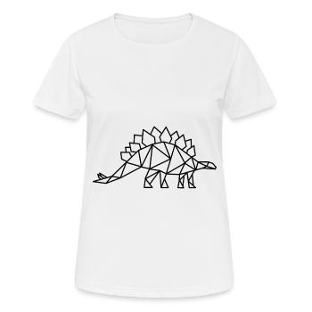 Stegosaurus Géométrie Dino - T-shirt respirant Femme - blanc - Devant - AI Model Female 172 dark (172cm)