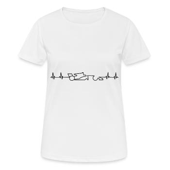 Rennauto Herzschlag - Frauen T-Shirt atmungsaktiv - Weiß - Vorne - AI Model Female 172 dark (172cm)