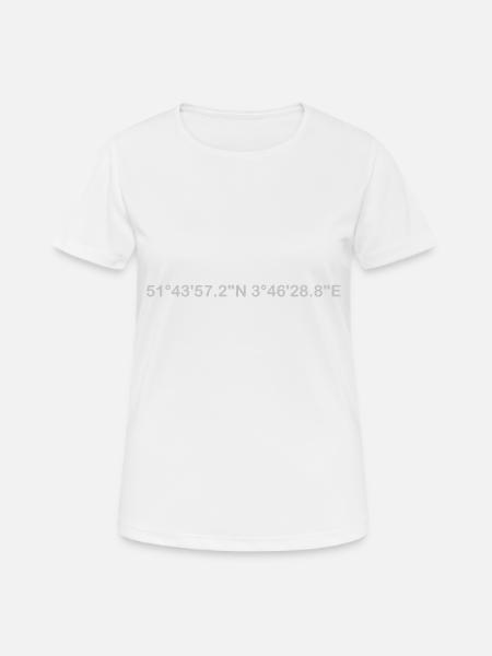 Koordinaten Renesse - Frauen T-Shirt atmungsaktiv - Weiß