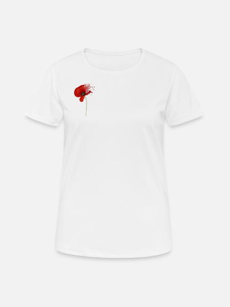 Mohnblume - Frauen T-Shirt atmungsaktiv - Weiß