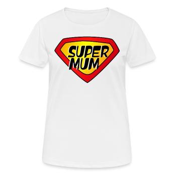 Super Mum - Frauen T-Shirt atmungsaktiv - Weiß - Vorne - AI Model Female 172 dark (172cm)