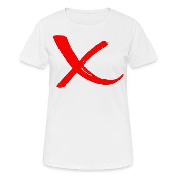 Rejet Barré avec rouge X 2 - T-shirt respirant Femme - blanc - Devant - AI Model Female 172 dark (172cm)