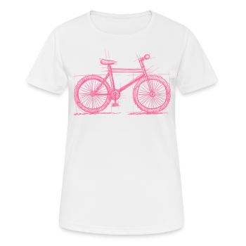 Skizzefahrrad Pink - Frauen T-Shirt atmungsaktiv - Weiß - Vorne - AI Model Female 172 dark (172cm)