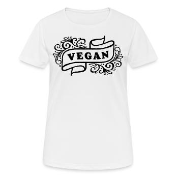 Bannière VEGAN - T-shirt respirant Femme - blanc - Devant - AI Model Female 172 dark (172cm)