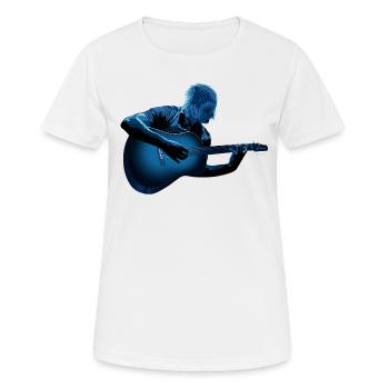 GUITARE ACOUSTIQUE ABSTRAIT, HOMME JOUANT, RÉTRO - T-shirt respirant Femme - blanc - Devant - AI Model Female 172 dark (172cm)