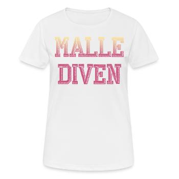 Malle Diven Shirt / Mallorca - Frauen T-Shirt atmungsaktiv - Weiß - Vorne - AI Model Female 172 dark (172cm)