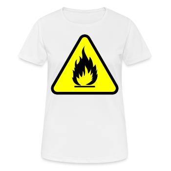 FIRE SHIRT - Frauen T-Shirt atmungsaktiv - Weiß - Vorne - AI Model Female 172 dark (172cm)