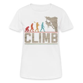 Klettern Evolution Klettern Kletterklettern Klettern - Frauen T-Shirt atmungsaktiv - Weiß - Vorne - AI Model Female 172 dark (172cm)