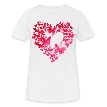 heart, butterflies, valentine's day, love, couples, - Women's Breathable T-Shirt - white - Front - AI Model Female 172 dark (172cm)