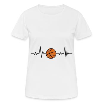 Herzschlag Basketball Leidenschaft - Frauen T-Shirt atmungsaktiv - Weiß - Vorne - AI Model Female 172 dark (172cm)