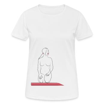 Silhouette féminine - T-shirt respirant Femme - blanc - Devant - AI Model Female 172 dark (172cm)