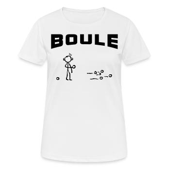 Boule Strichmännchen Freizeitsport Kugelwerfen - Frauen T-Shirt atmungsaktiv - Weiß - Vorne - AI Model Female 172 dark (172cm)