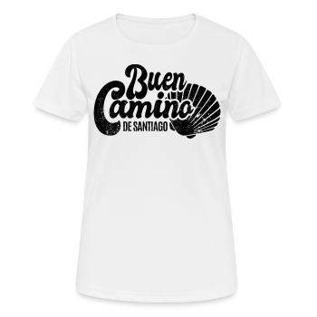 Buen Camino - Camino de Santiago - Pèlerinage - Santiago - T-shirt respirant Femme - blanc - Devant - AI Model Female 172 dark (172cm)