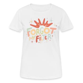 Filter vergessen - Frauen T-Shirt atmungsaktiv - Weiß - Vorne - AI Model Female 172 dark (172cm)