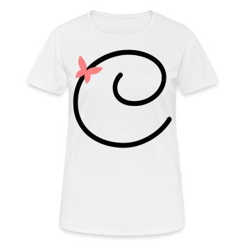 Lettre C Papillon Lettre - T-shirt respirant Femme - blanc - Devant - AI Model Female 172 dark (172cm)