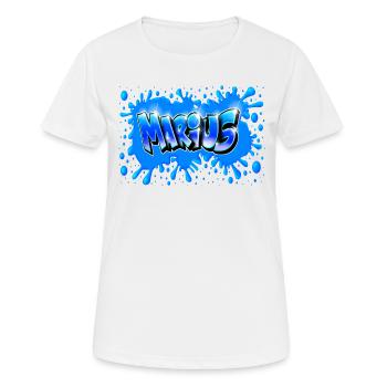 Marius Splash Graffiti - Frauen T-Shirt atmungsaktiv - Weiß - Vorne - AI Model Female 172 dark (172cm)