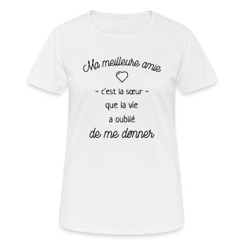 Ma meilleure amie c'est la sœur .. - T-shirt respirant Femme - blanc - Devant - AI Model Female 172 dark (172cm)