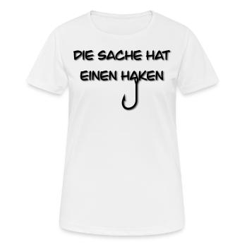 Angelhaken - Frauen T-Shirt atmungsaktiv - Weiß - Vorne - AI Model Female 172 dark (172cm)