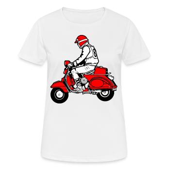 Roller Moped - Frauen T-Shirt atmungsaktiv - Weiß - Vorne - AI Model Female 172 dark (172cm)