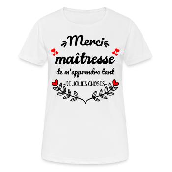 Cadeau merci maîtresse - T-shirt respirant Femme - blanc - Devant - AI Model Female 172 dark (172cm)