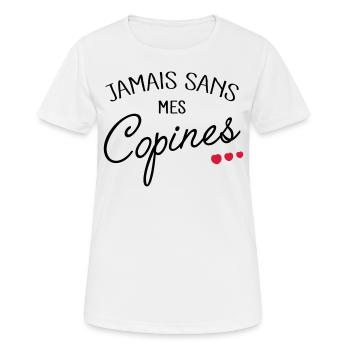 Jamais sans mes Copines - T-shirt respirant Femme - blanc - Devant - AI Model Female 172 dark (172cm)