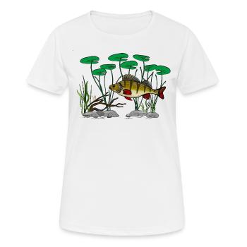 Perch fishing - Women's Breathable T-Shirt - white - Front - AI Model Female 172 dark (172cm)