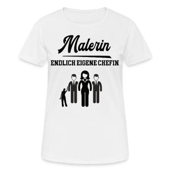 Malerin Chefin Meisterin Selbstständigkeit Gründer - Frauen T-Shirt atmungsaktiv - Weiß - Vorne - AI Model Female 172 dark (172cm)