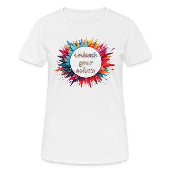 Libérez vos couleurs - T-shirt respirant Femme - blanc - Devant - AI Model Female 172 dark (172cm)