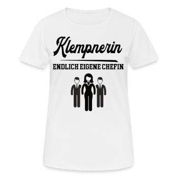 Klempnerin Chefin Selbstständigkeit Klempnerei - Frauen T-Shirt atmungsaktiv - Weiß - Vorne - AI Model Female 172 dark (172cm)