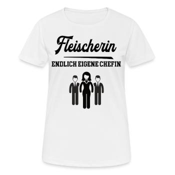 Fleischerin Chefin Selbstständigkeit Firma Gründen - Frauen T-Shirt atmungsaktiv - Weiß - Vorne - AI Model Female 172 dark (172cm)